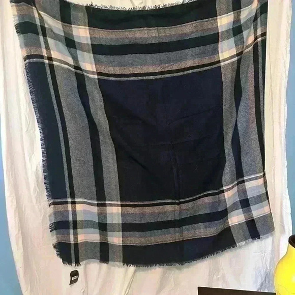 NWT  Twig & Arrow Blue Plaid Blanket. 54” X 54” 
Lightweight - Picture 1 of 4